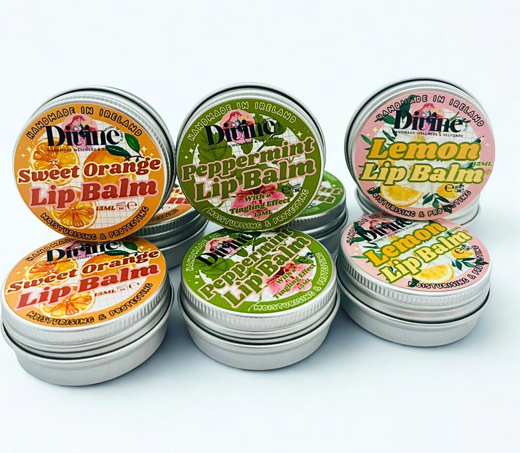 Lip Balm Trio – Lemon, Sweet Orange & Peppermint | Hydrating Natural Lip Care Set