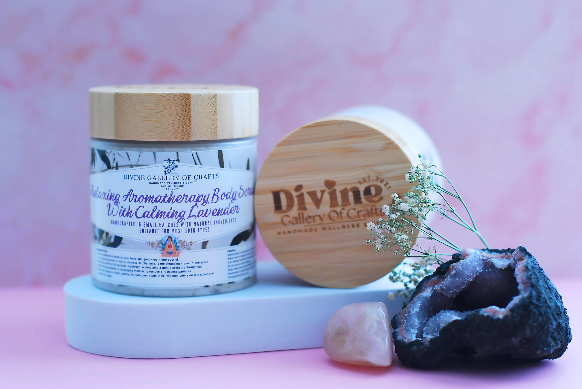 Natural Body Sugar Scrub With Calming Lavender
