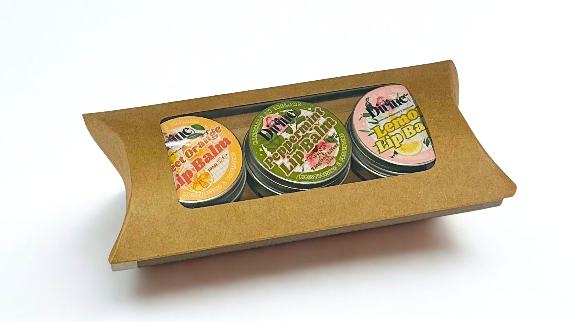 Lip Balm Trio – Lemon, Sweet Orange & Peppermint | Hydrating Natural Lip Care Set