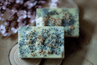 Solid Exfoliating Soap Bar With Loofah, Seeds & Oatmeal